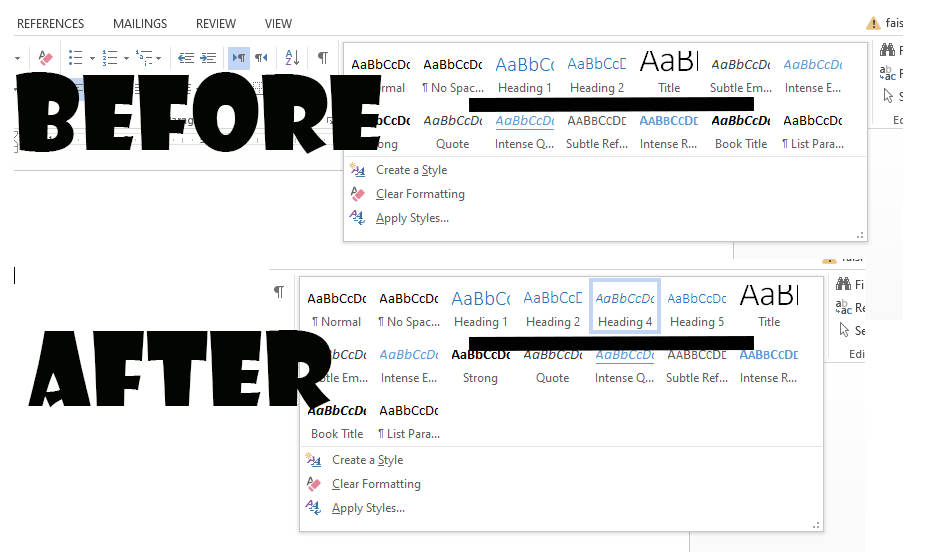 Cara Menampilkan Heading 3,4,5 Yang Tidak Ada Di Style Gallery Word